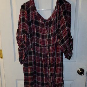 Torrid Mini Challis Button-Front Shirt Dress